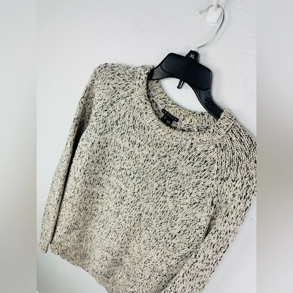 Theory Innis C Loryshare Marbled Knit Sweater in Ivory Ice/Charcoal - Picture 4 of 9